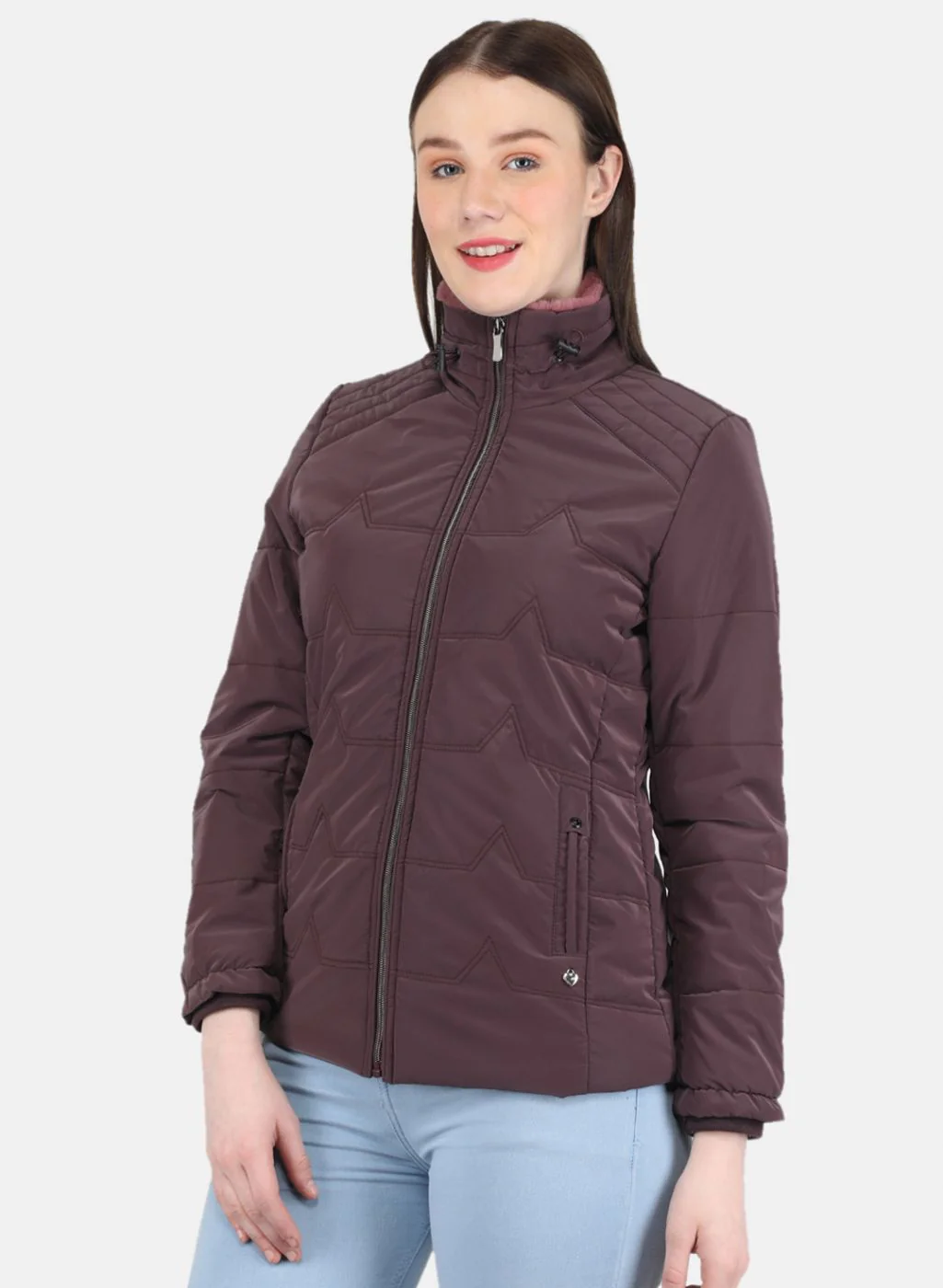 Women Purple Solid Jacket - Image 2