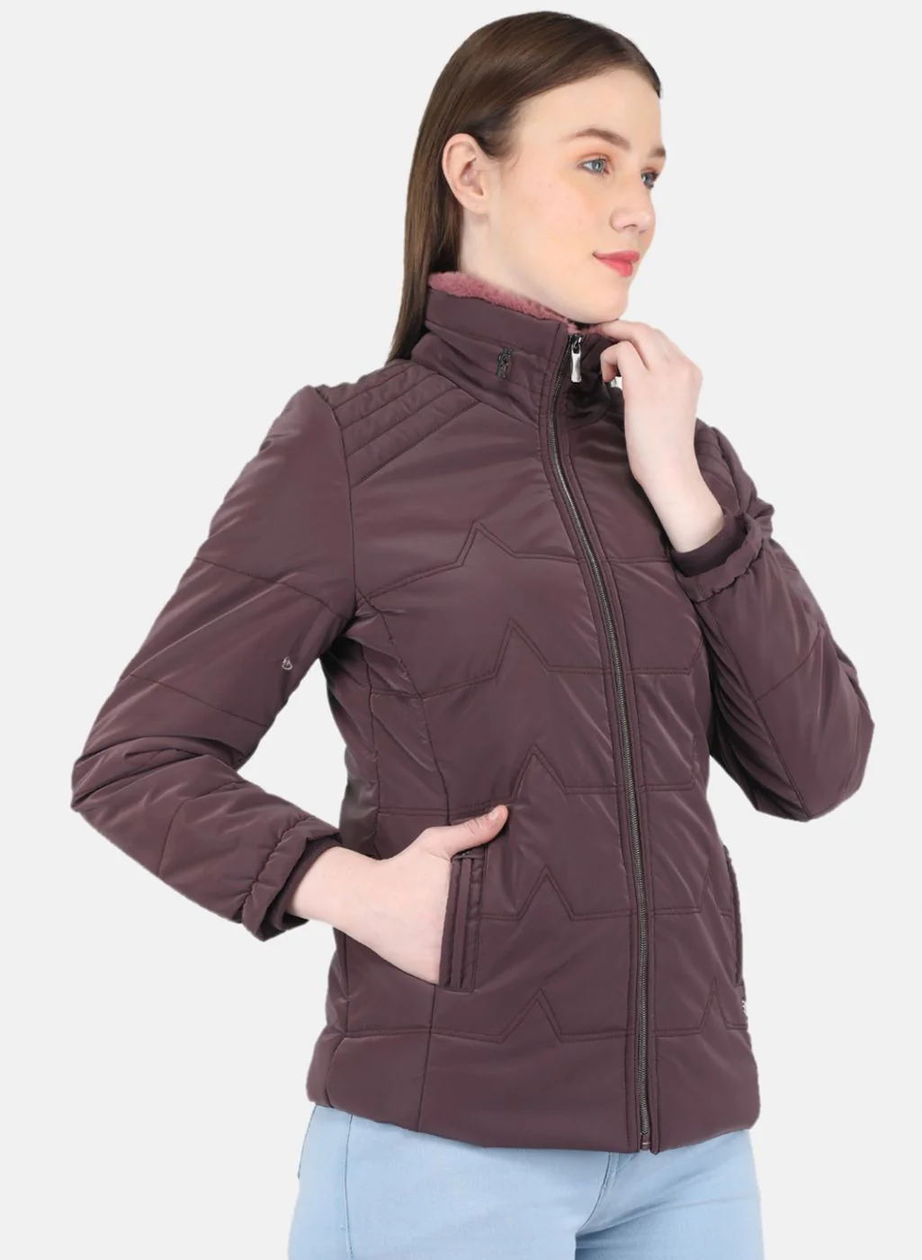 Women Purple Solid Jacket - Image 6