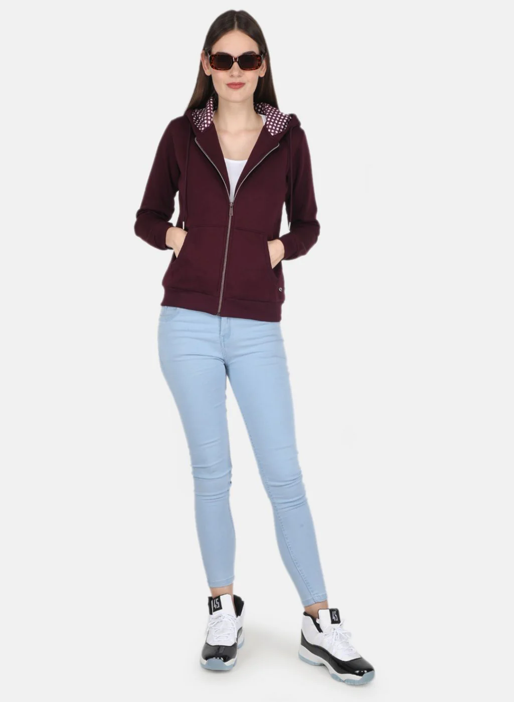 Women Purple Solid Sweatshirt - Image 4