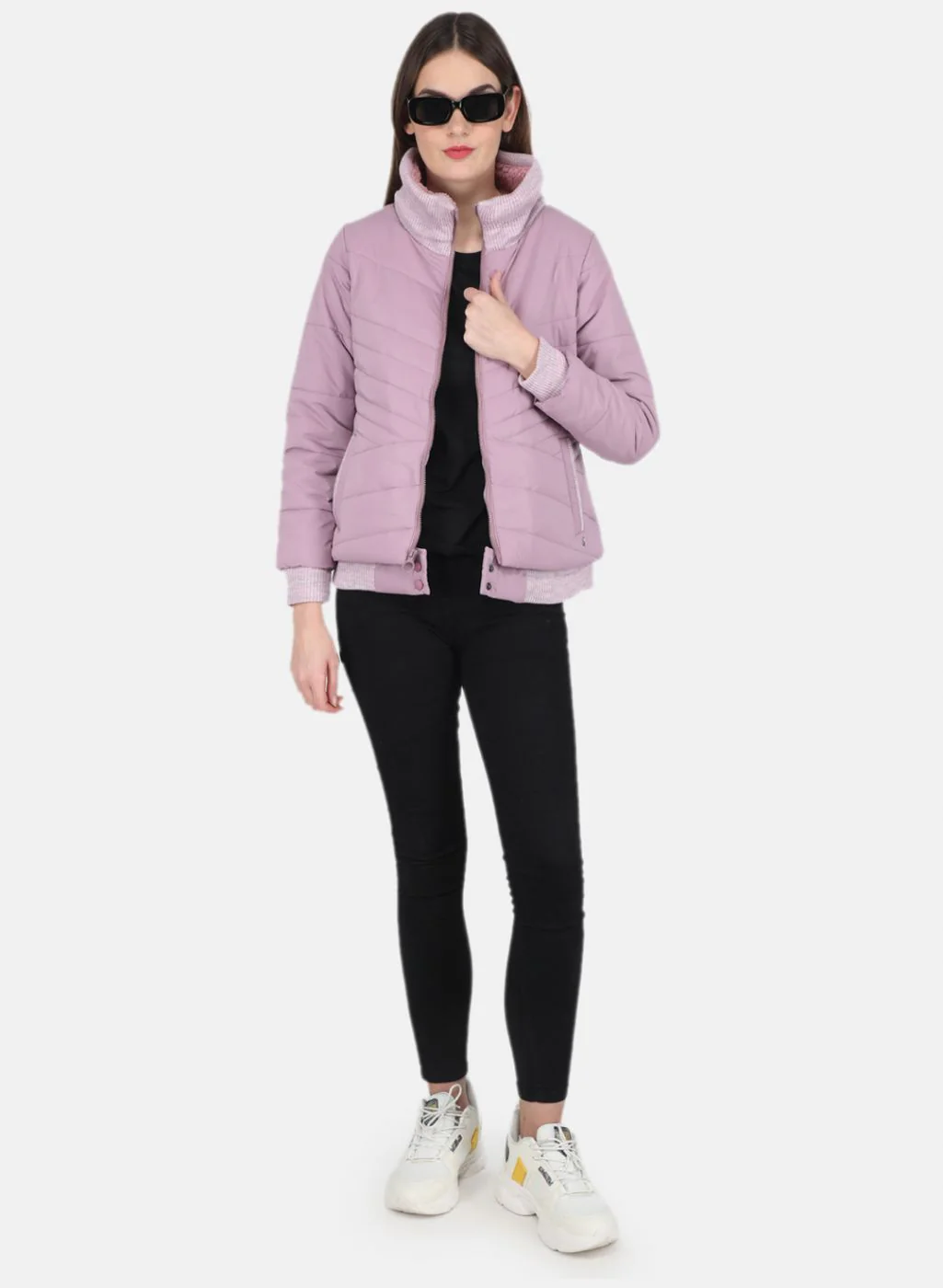 Women Purple Stripe Jacket - Image 4