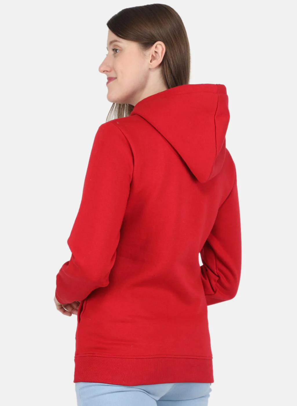 Women Red Embroidered Sweatshirt - Image 3