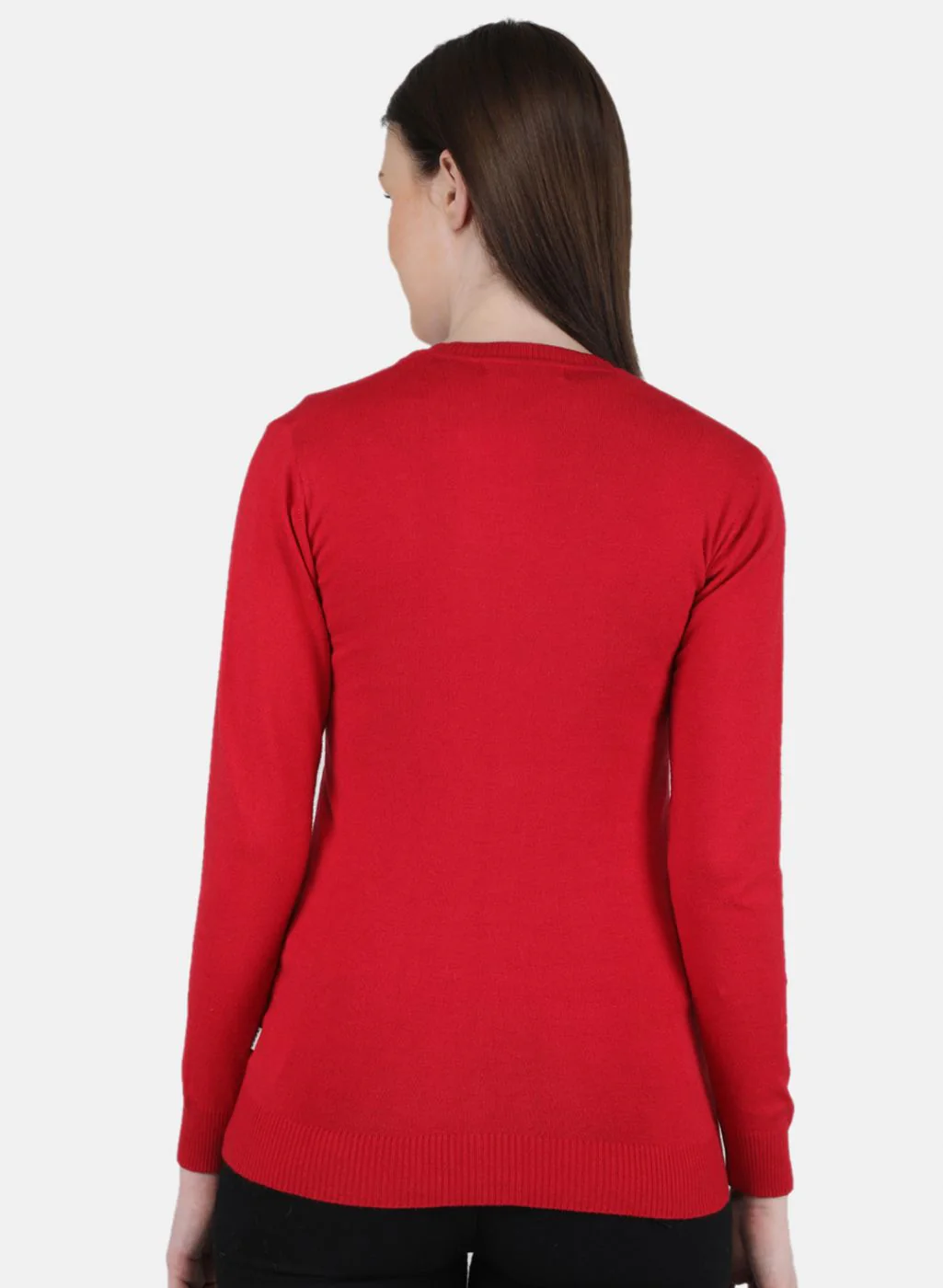 Women Red Self Design Cardigan - Image 3