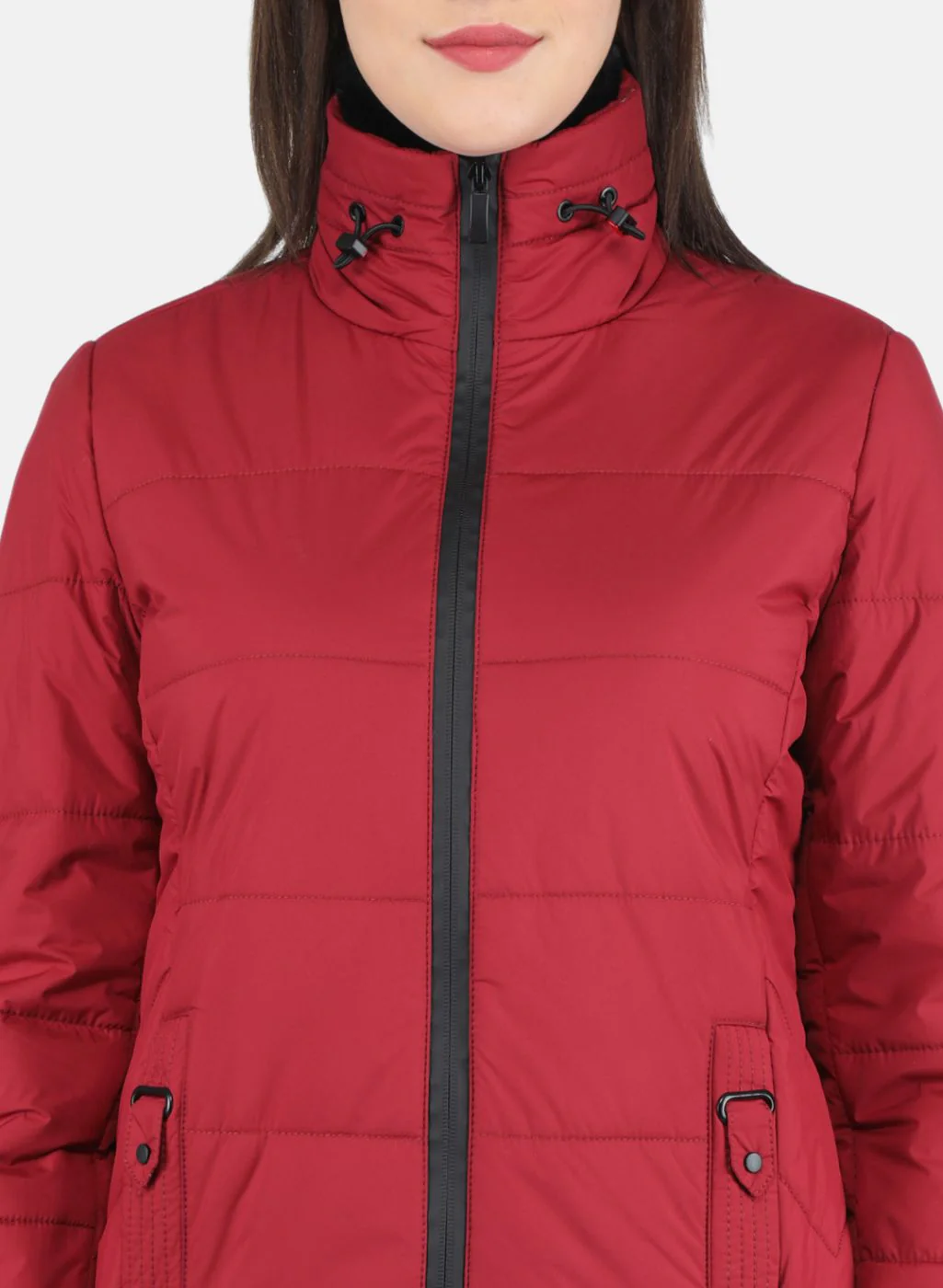Women Red Solid Jacket - Image 5
