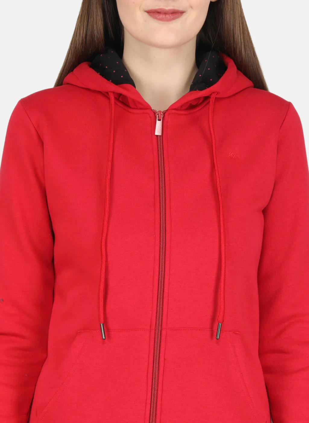 Women Red Solid Sweatshirt - Image 5