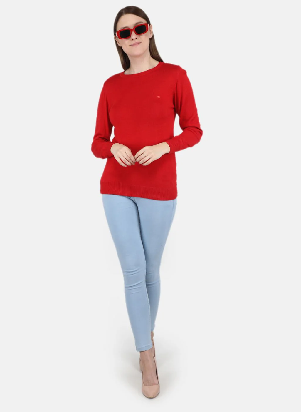 Women Red Solid Top - Image 4
