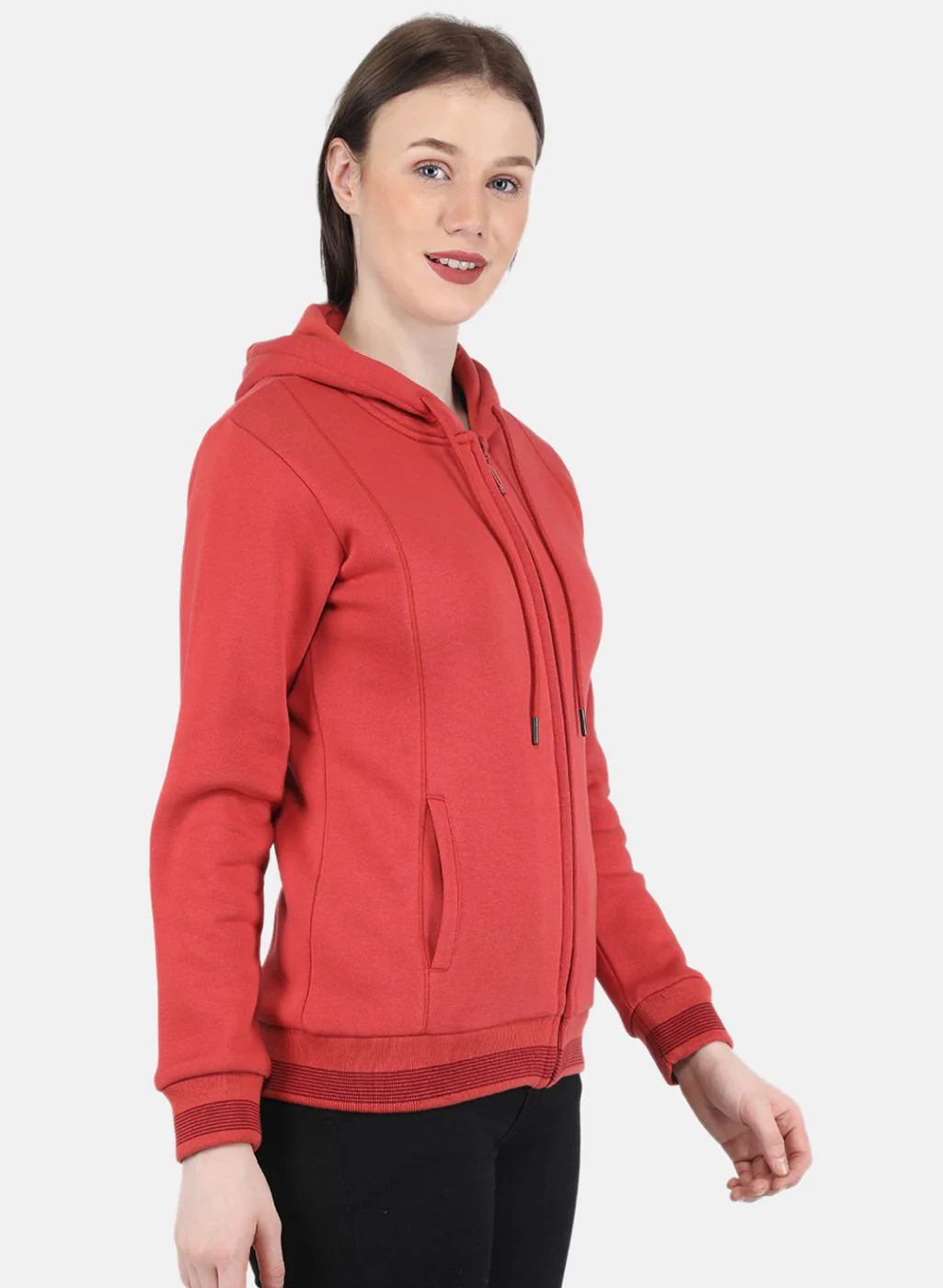 Women Rust Orange Solid Sweatshirt - Image 6
