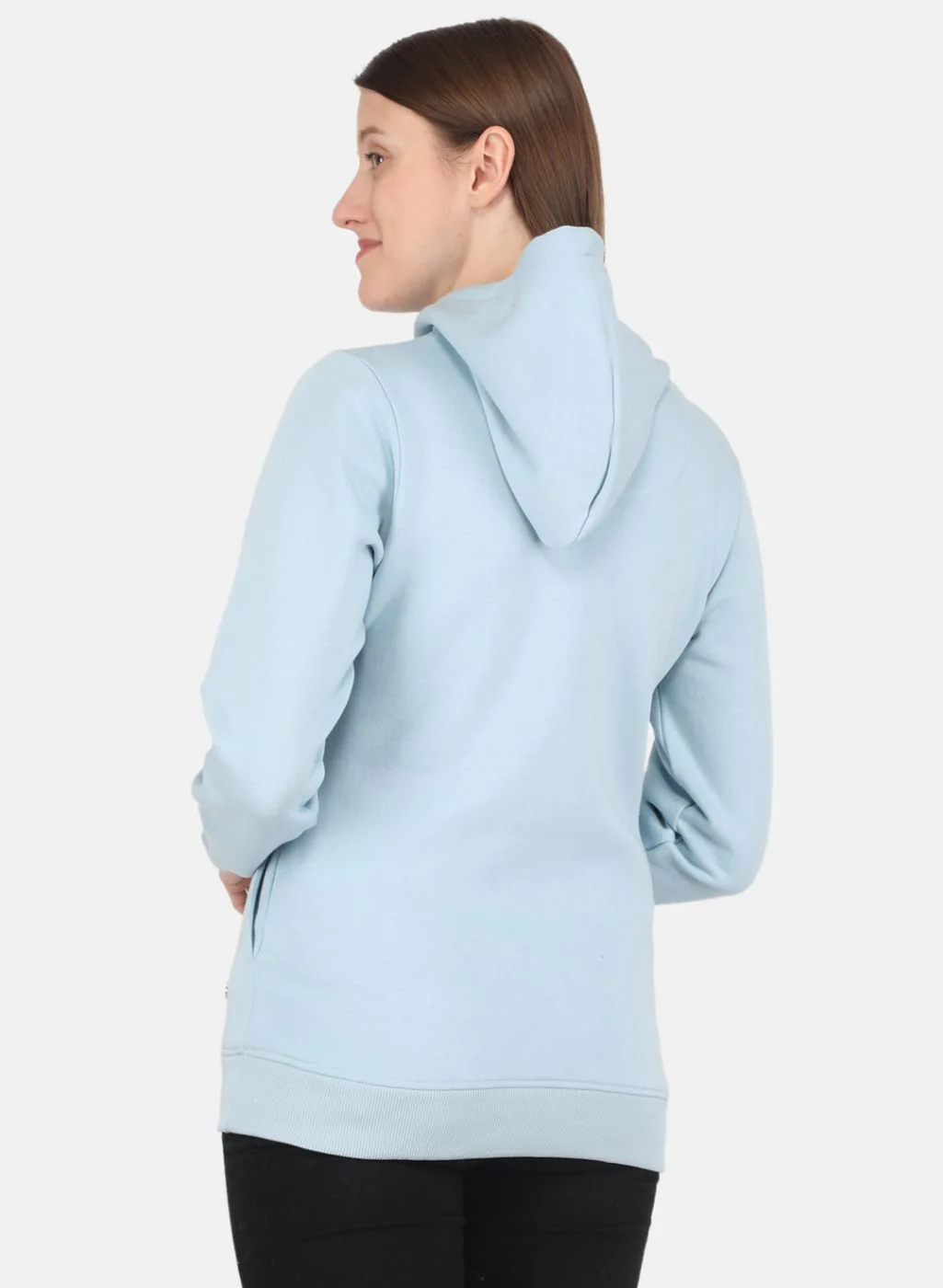 Women Sky Blue Embroidered Sweatshirt - Image 3