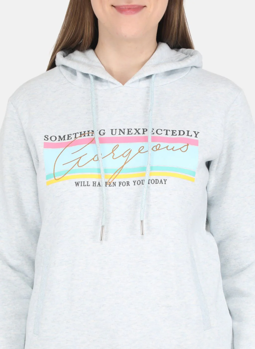 Women Sky Blue Printed Sweatshirt - Image 5