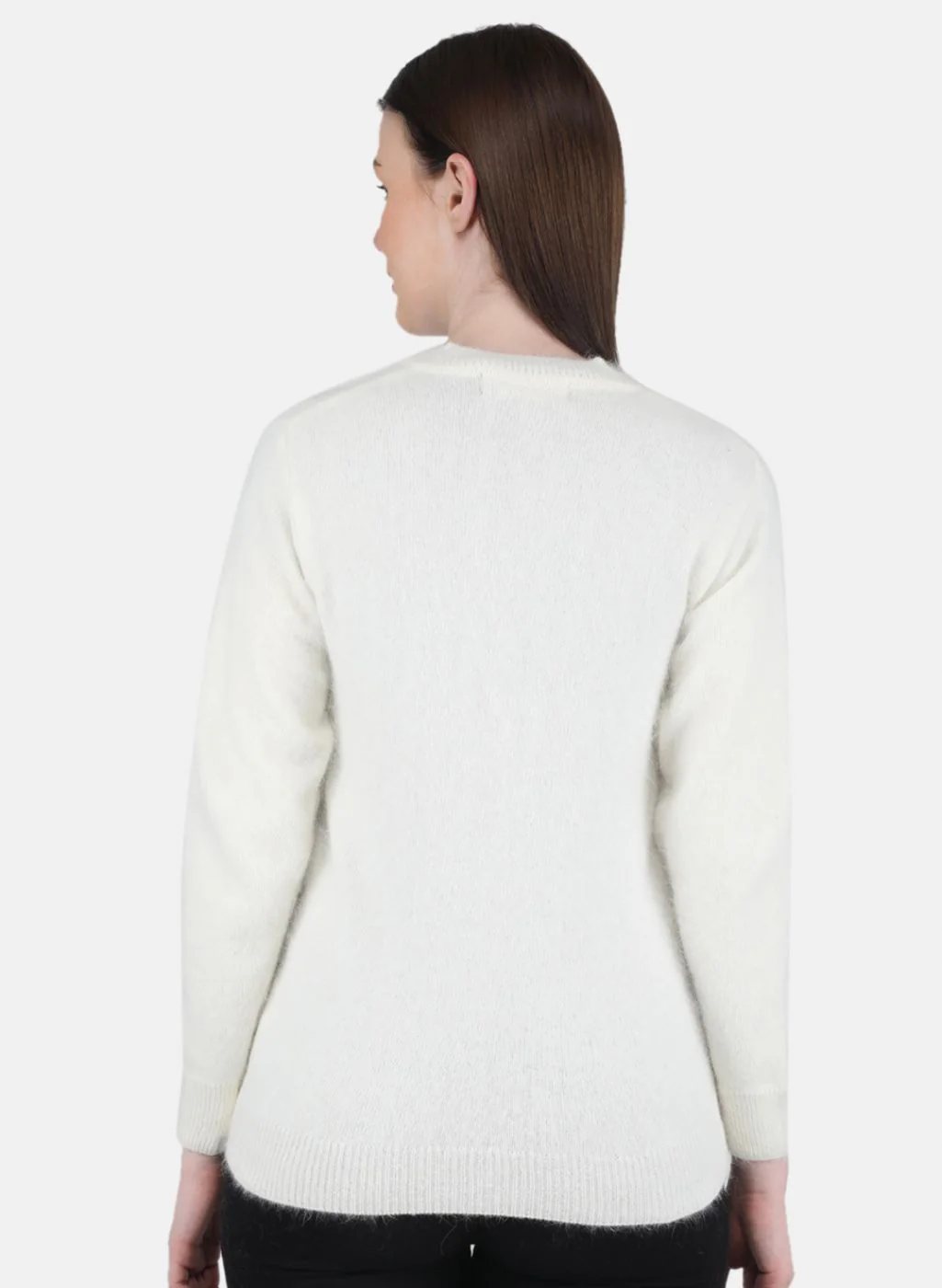 Women White Solid Cardigan - Image 3