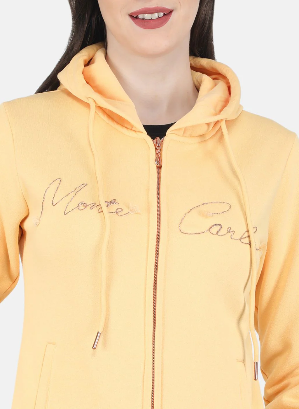Women Yellow Embroidered Sweatshirt - Image 5