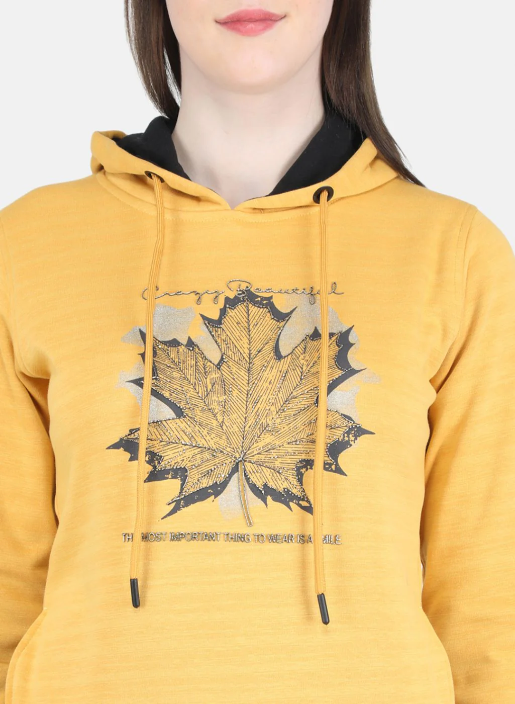 Women Yellow Printed Sweatshirt - Image 5