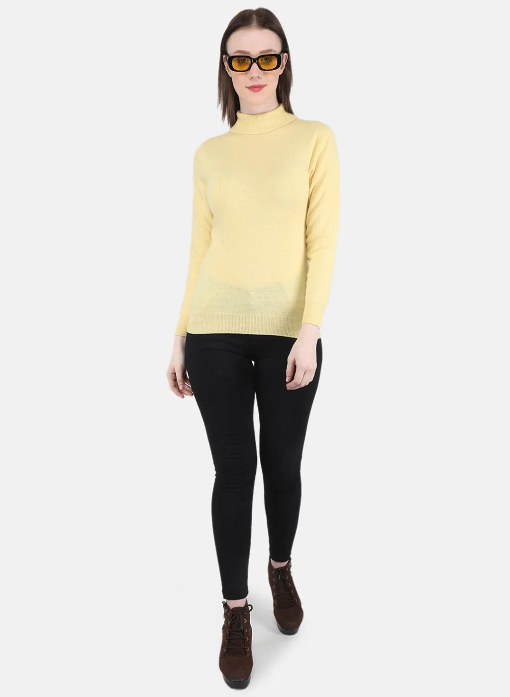 Women Yellow Solid Top - Image 4