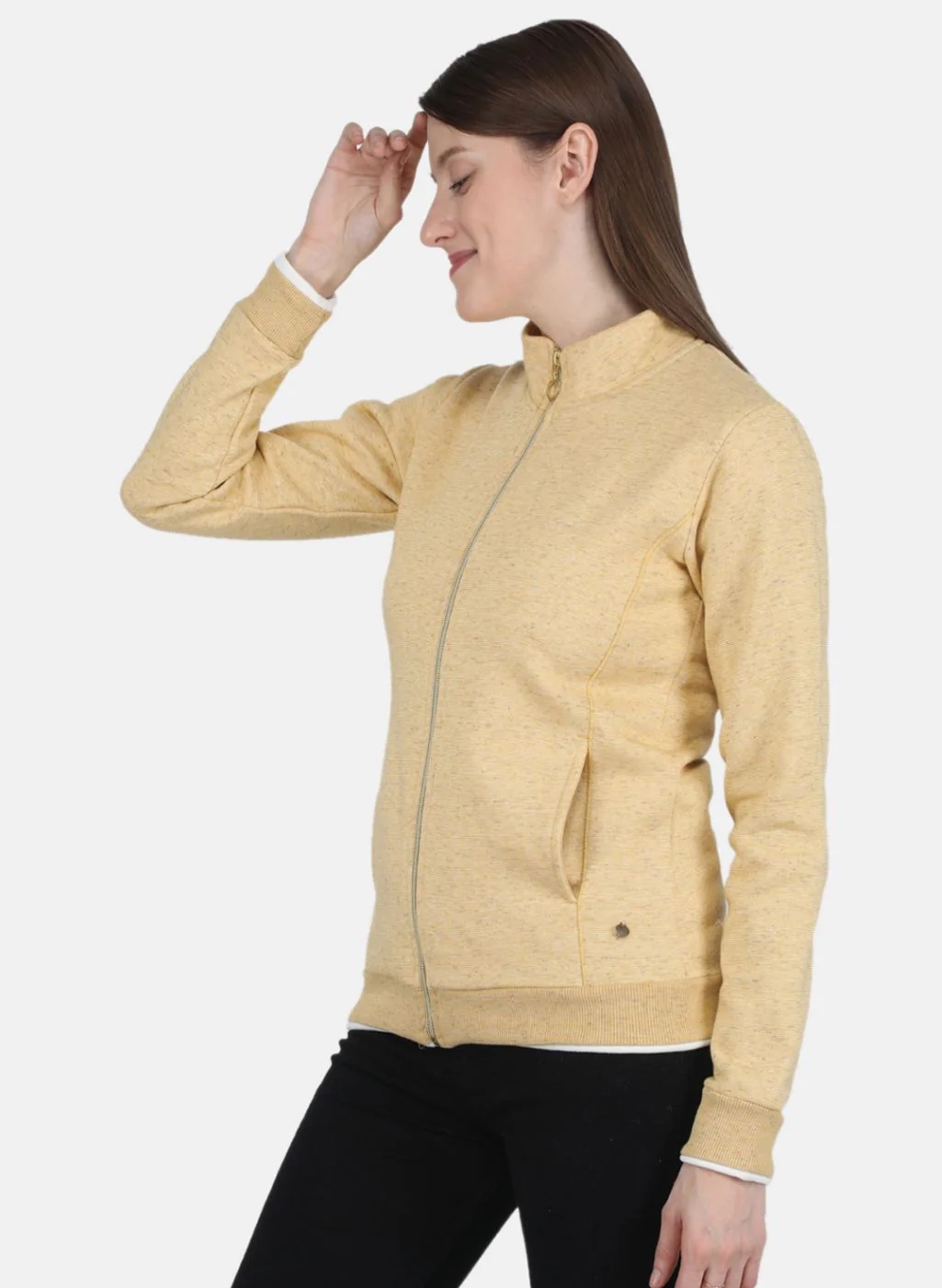 Women Yellow Stripe Sweatshirt - Image 2