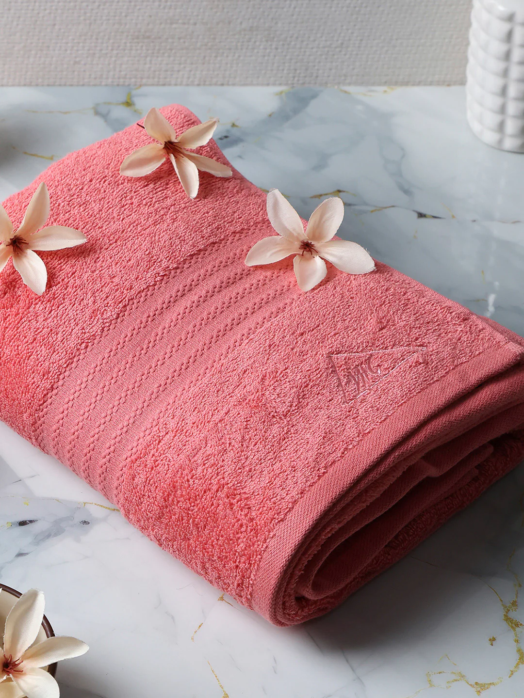 Pink Cotton Solid 400 GSM Car Towel (Jazz)