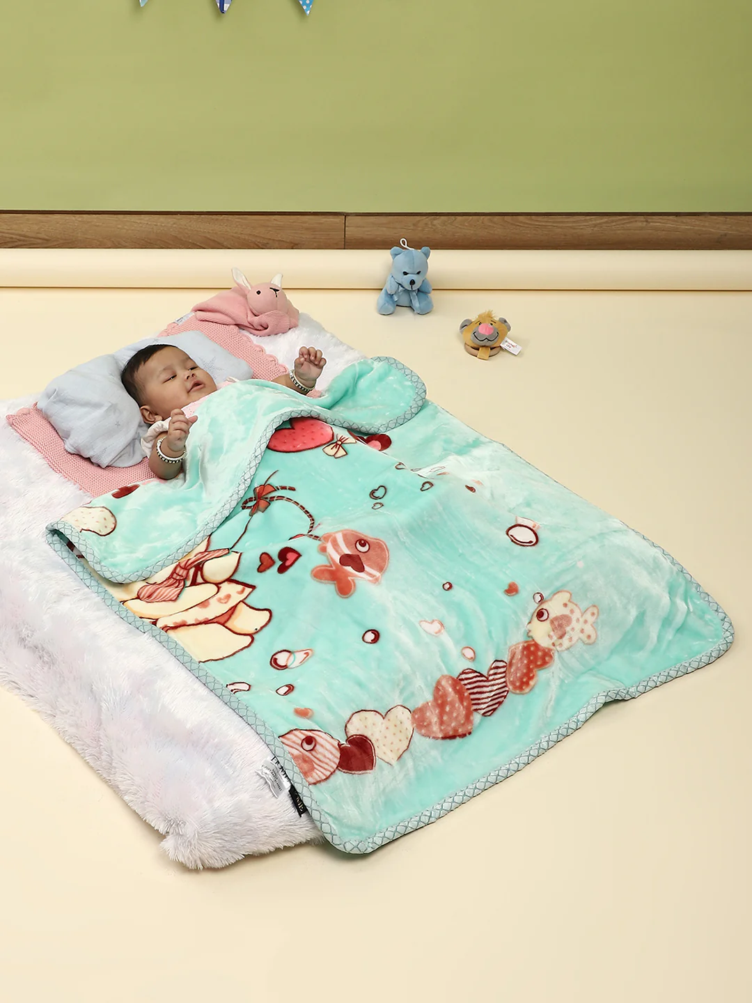Printed Baby Blanket 2 Ply, 550 GSM, Weight 0.5 kg (Donald)