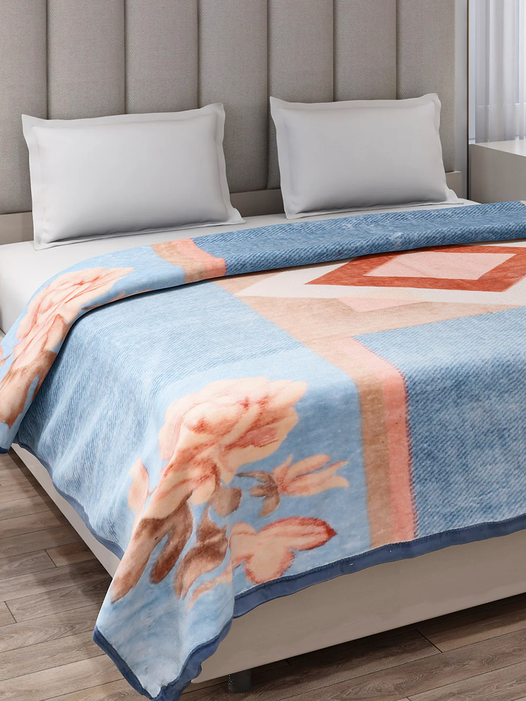 Printed Double Bed 1 Ply Blanket for Mild Winter - (Regal)