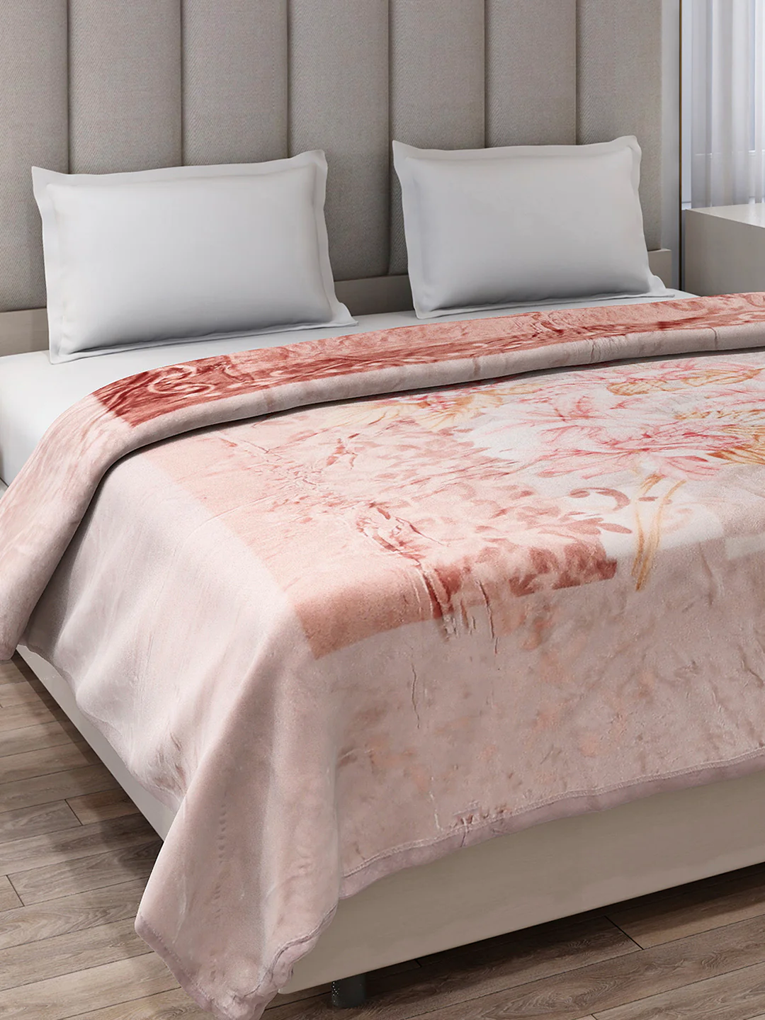 Printed Double Bed 1 Ply, 530 GSM Super Soft Blanket for Mild Winter - (Roman Plus)