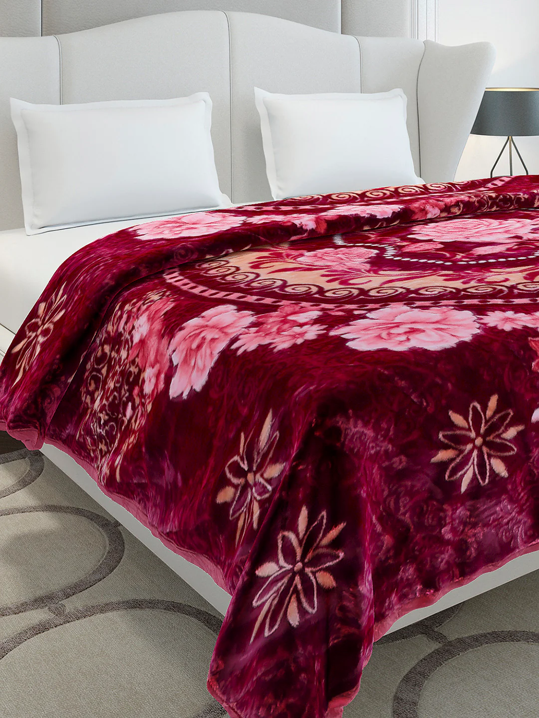 Printed Double Bed 2 Ply, 852 GSM Blanket for Heavy Winter - (Marshal)