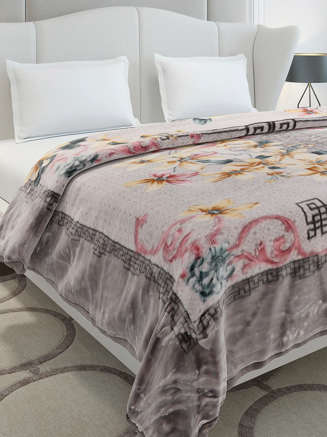 Printed Double Bed 2 Ply, 852 GSM Blanket for Heavy Winter - (Marshal)