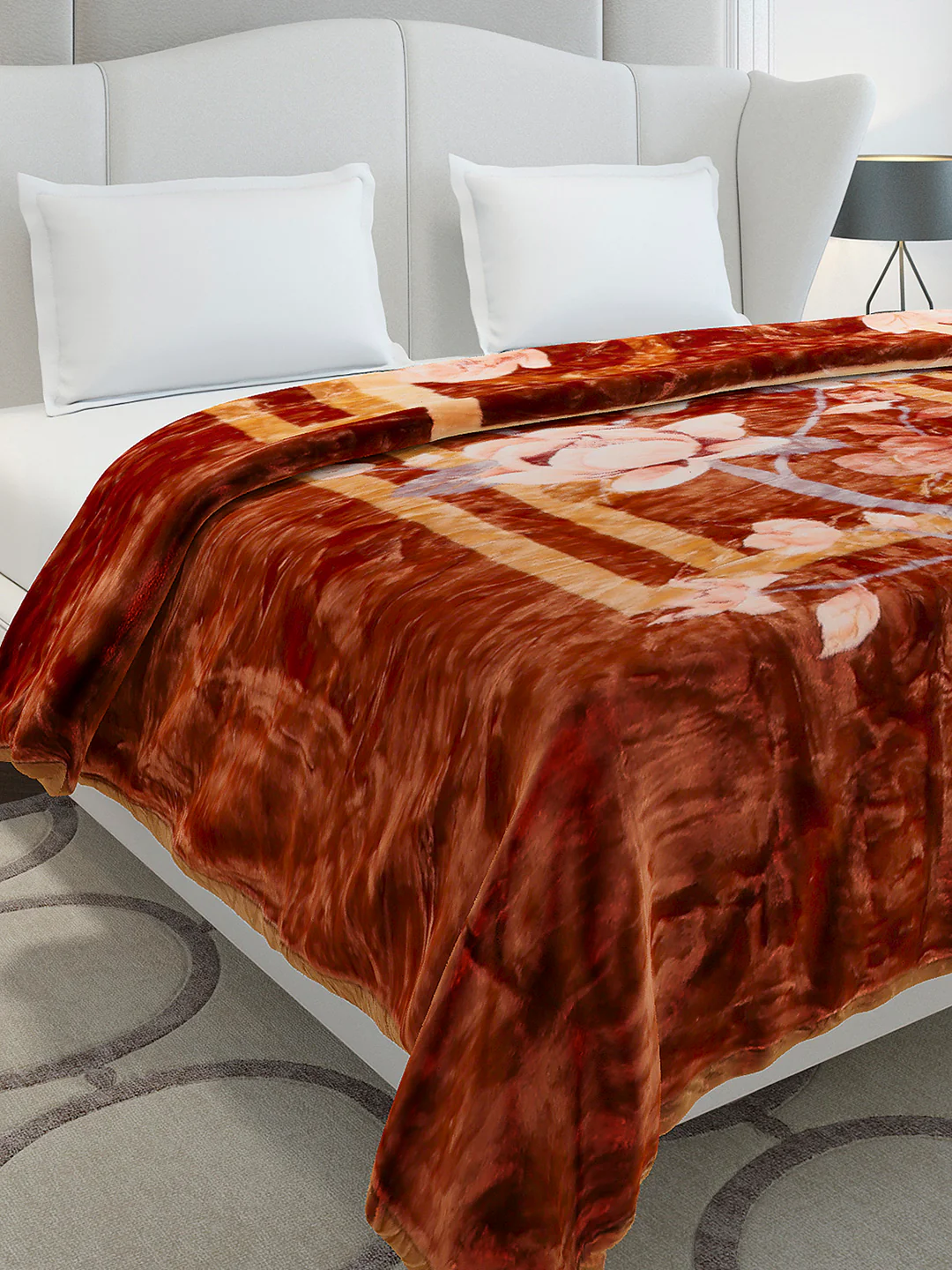 Printed Double Bed 2 Ply, 852 GSM Blanket for Heavy Winter - (Marshal)