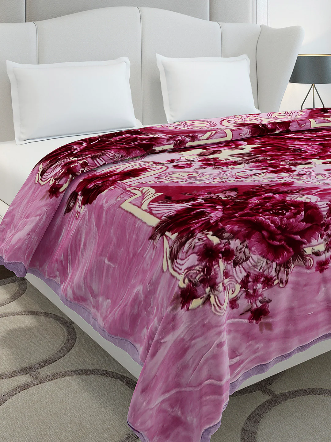 Printed Double Bed 2 Ply, 1136 GSM Blanket for Heavy Winter - (Monarch)