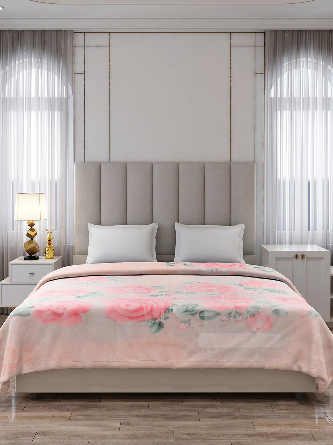 Printed Double Bed 2 Ply, 871 GSM Blanket for Heavy Winter - (Moon Valley Plus) - Image 2