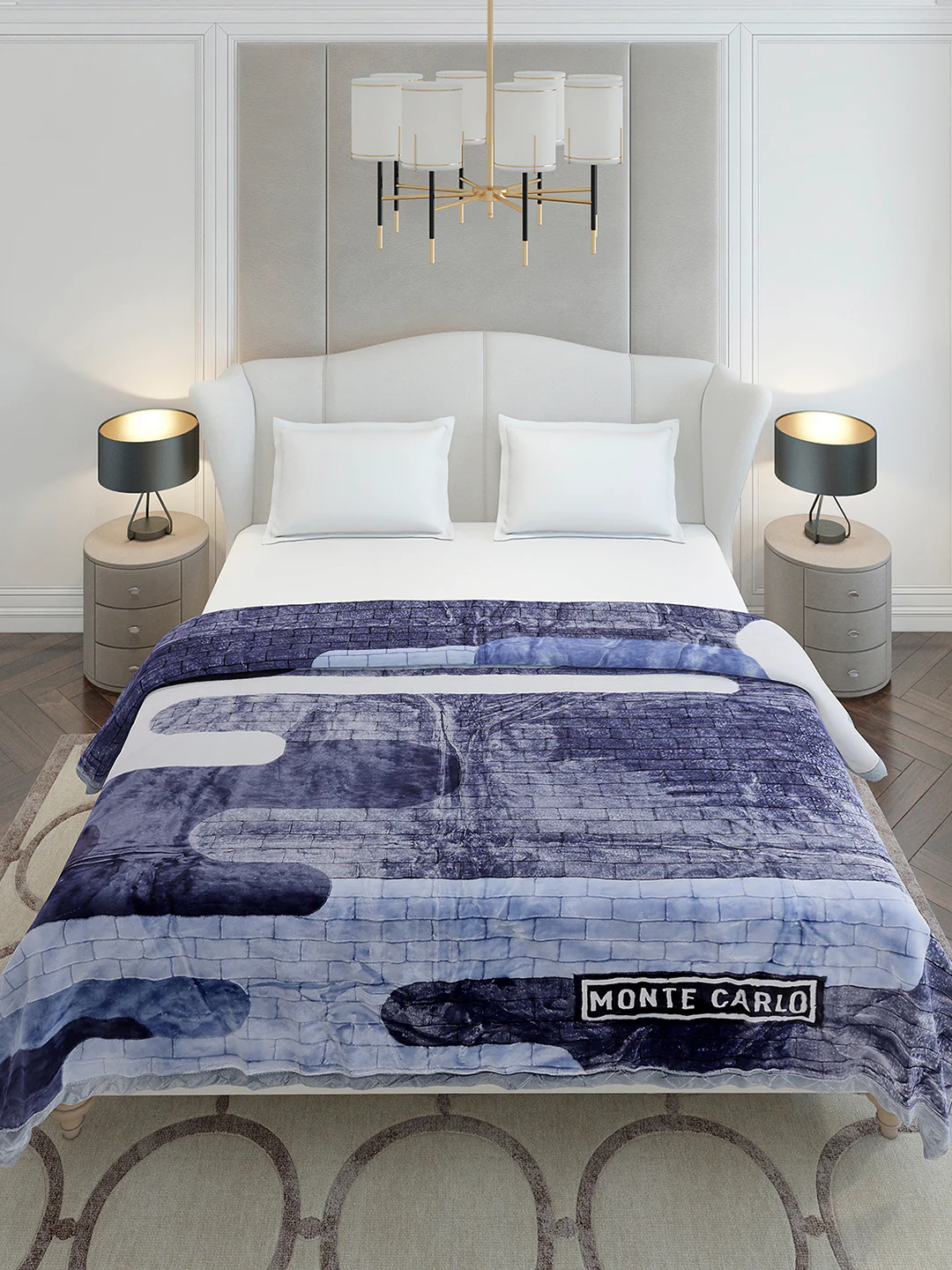 Printed Double Bed 3 Ply, 720 GSM Blanket for Heavy Winter - (Gala Glow) - Image 3
