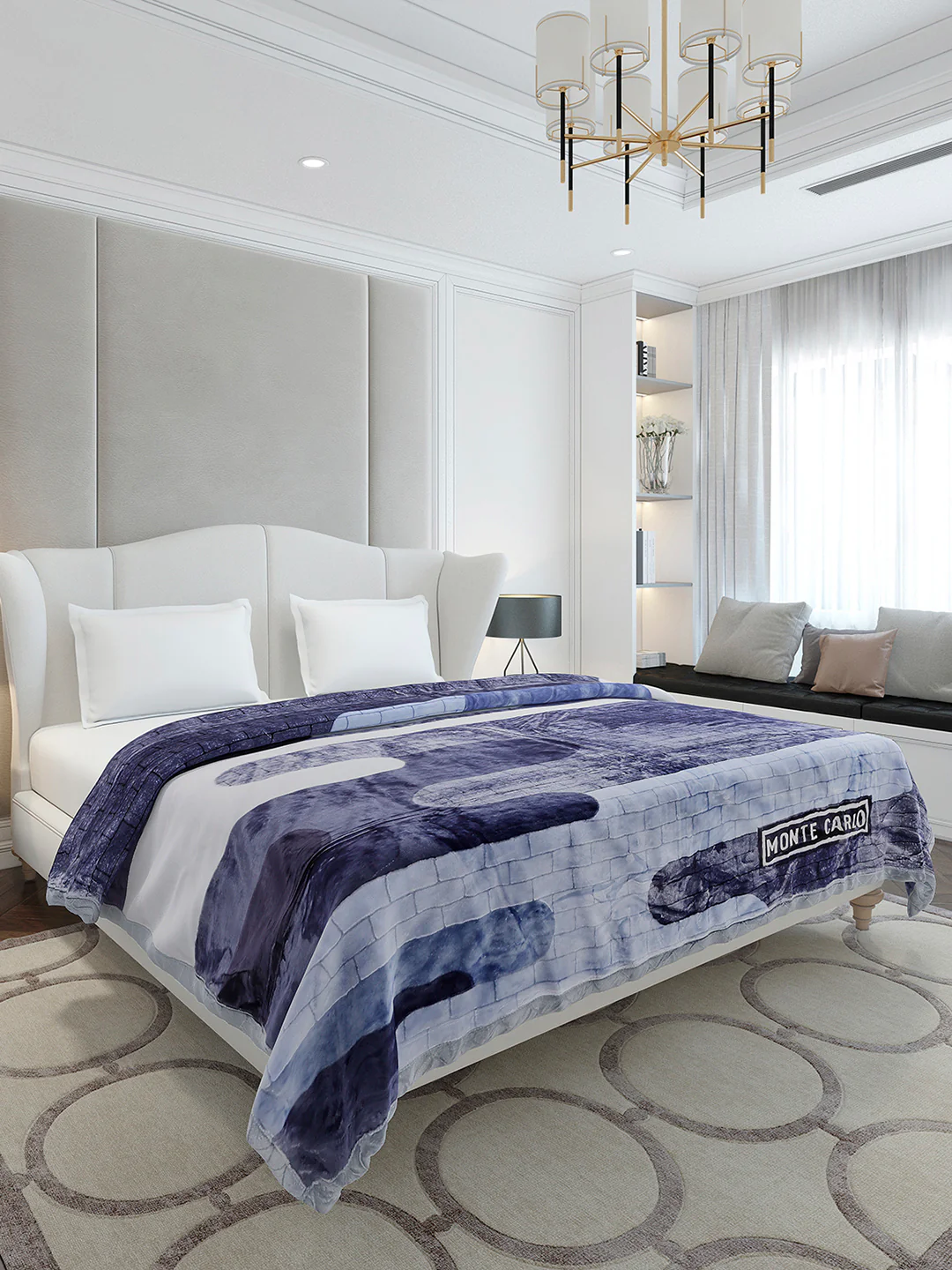 Printed Double Bed 3 Ply, 720 GSM Blanket for Heavy Winter - (Gala Glow) - Image 4