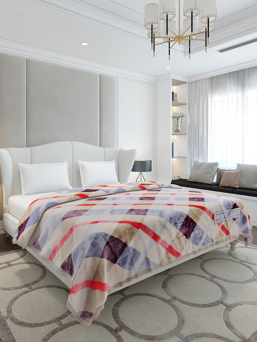 Printed Double Bed 3 Ply, 720 GSM Blanket for Heavy Winter - (Gala Glow) - Image 4