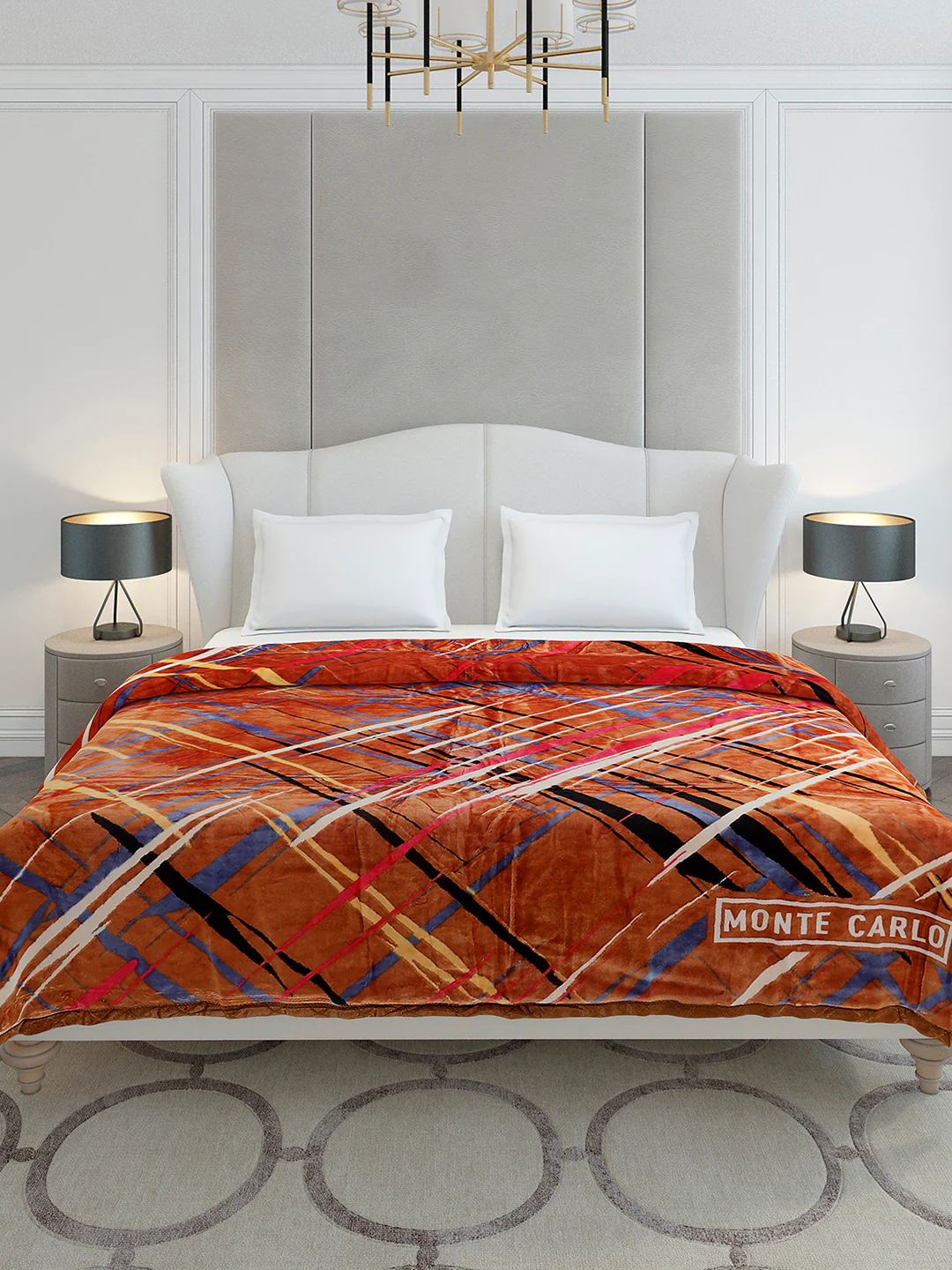 Printed Double Bed 3 Ply, 720 GSM Blanket for Heavy Winter - (Gala Glow) - Image 2
