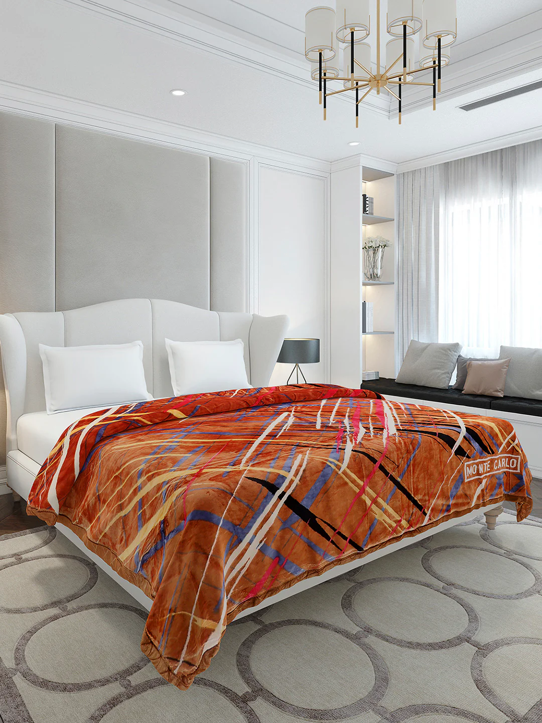 Printed Double Bed 3 Ply, 720 GSM Blanket for Heavy Winter - (Gala Glow) - Image 4