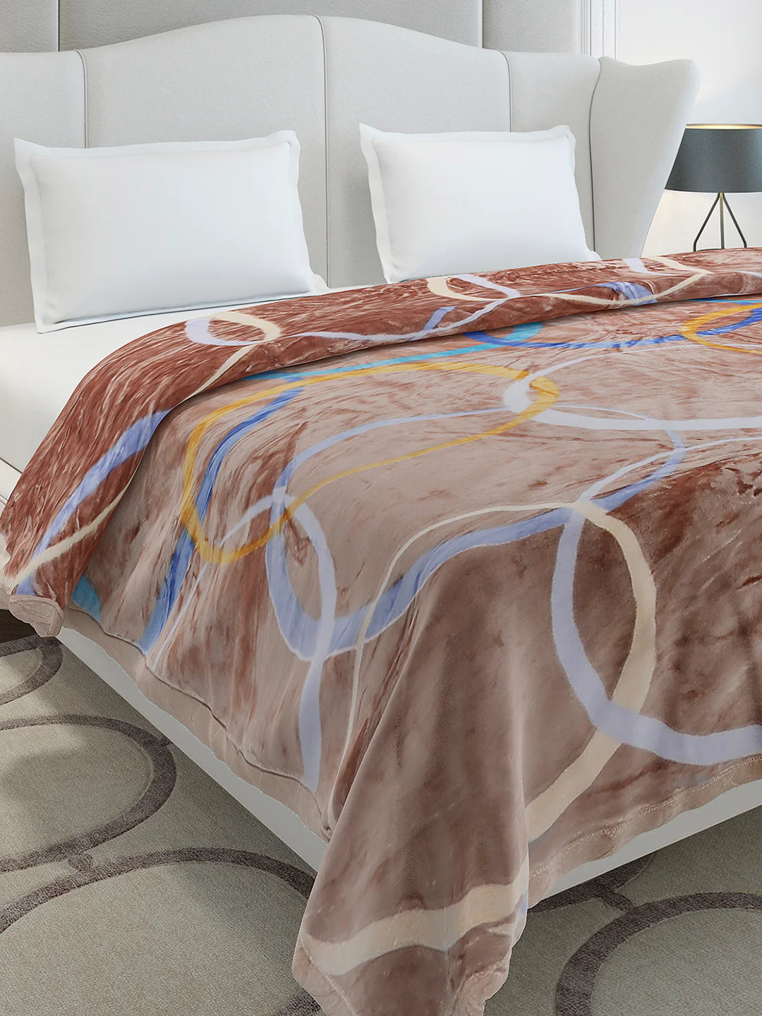 Printed Double Bed 3 Ply, 720 GSM Blanket for Heavy Winter - (Gala Glow)