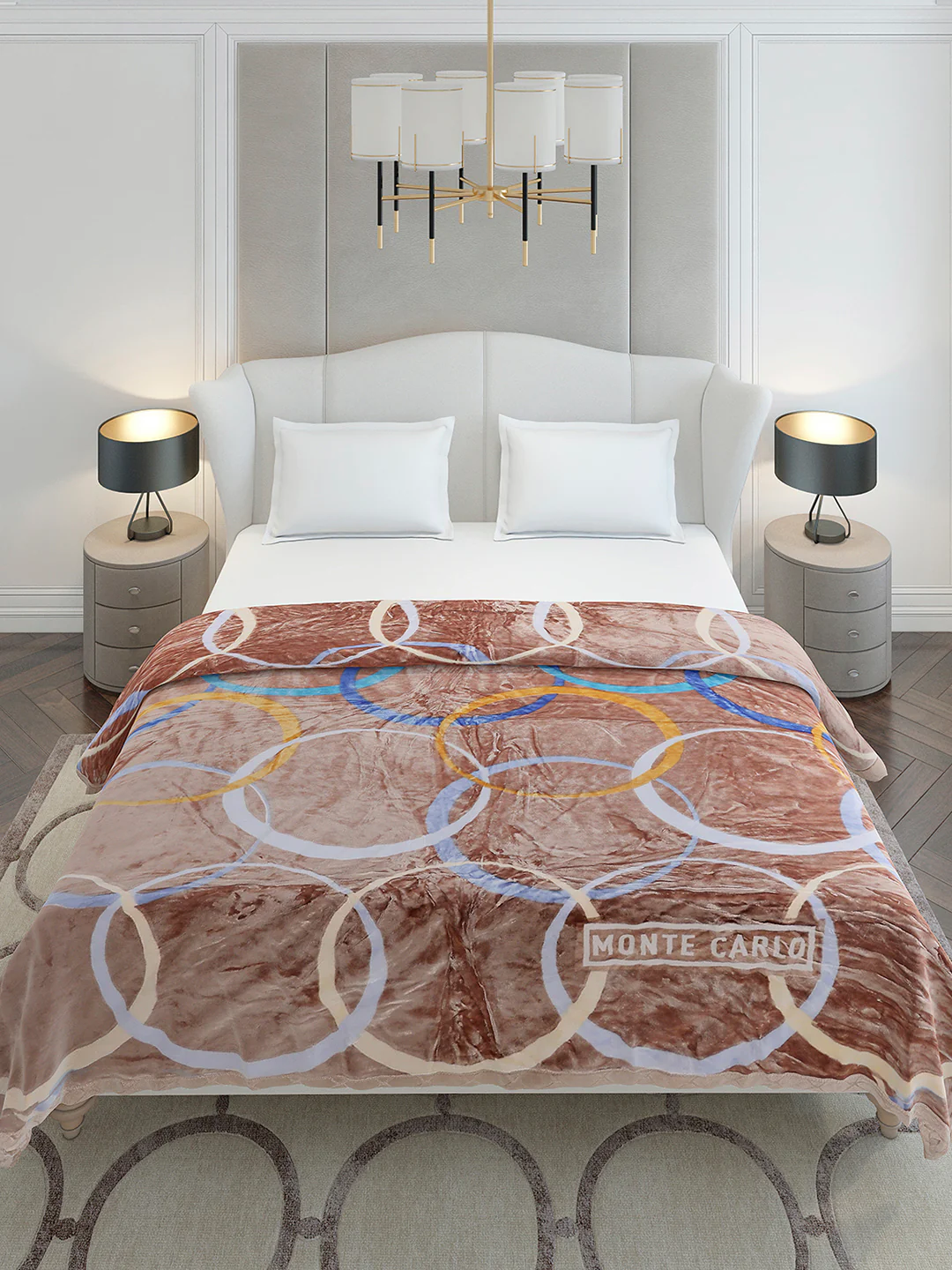 Printed Double Bed 3 Ply, 720 GSM Blanket for Heavy Winter - (Gala Glow) - Image 3