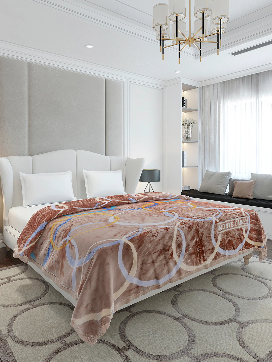 Printed Double Bed 3 Ply, 720 GSM Blanket for Heavy Winter - (Gala Glow) - Image 4