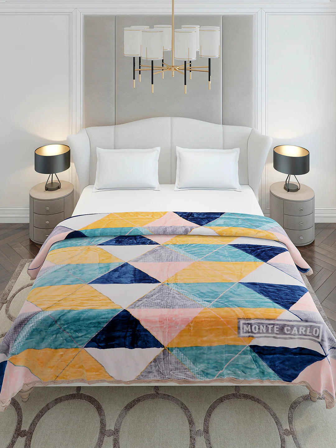 Printed Double Bed 3 Ply, 720 GSM Blanket for Heavy Winter - (Gala Glow) - Image 3
