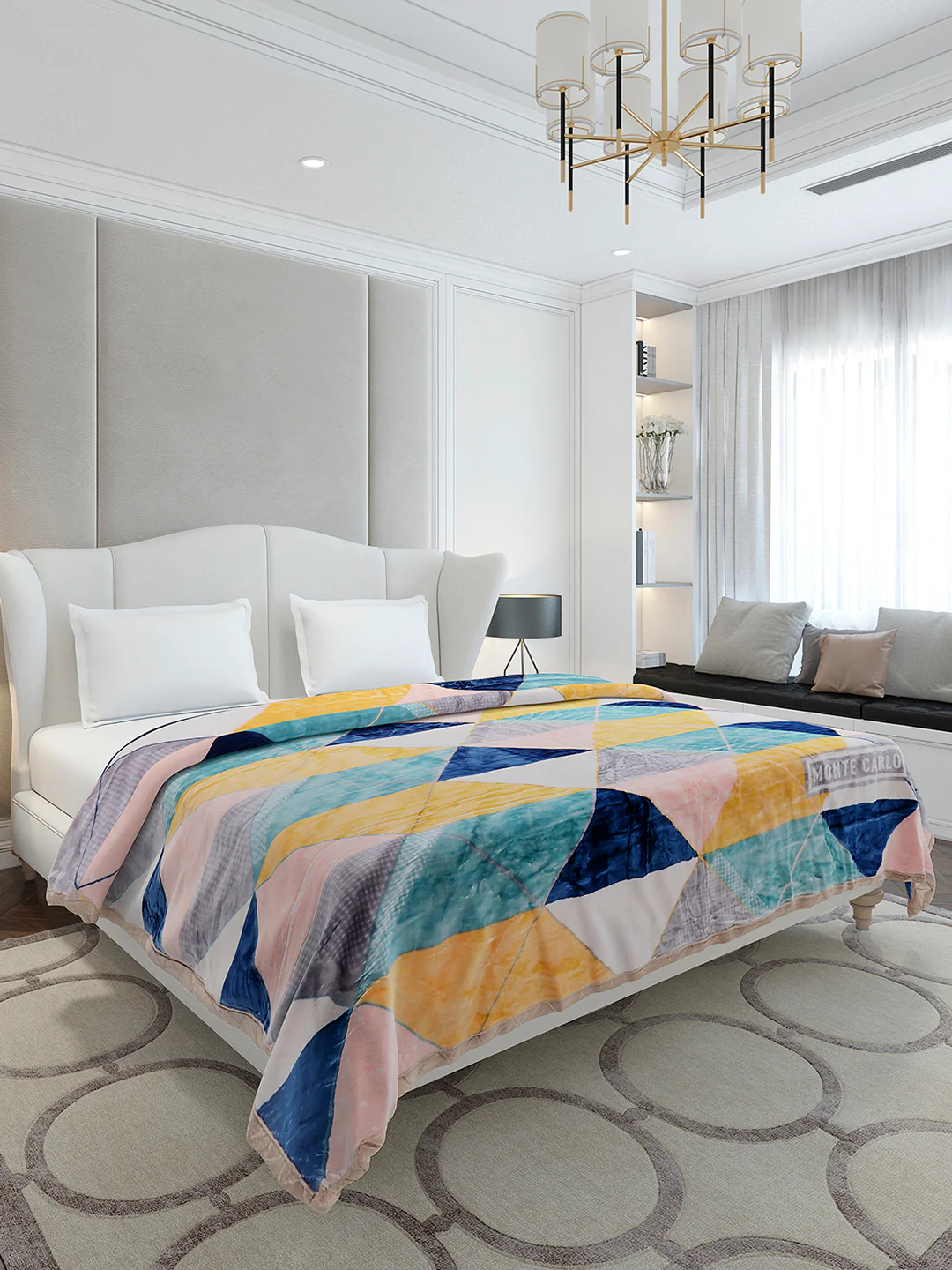 Printed Double Bed 3 Ply, 720 GSM Blanket for Heavy Winter - (Gala Glow) - Image 4
