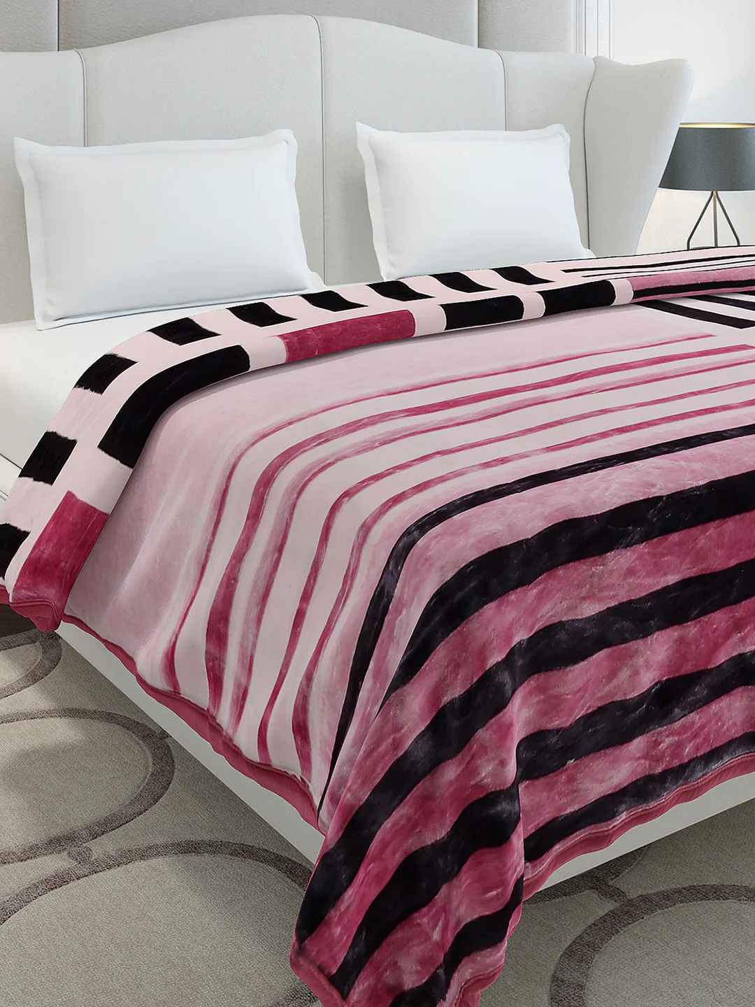 Printed Double Bed 3, 890 GSM Ply Blanket for Heavy Winter - (Gulnar)
