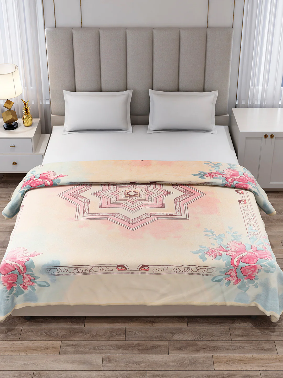 Printed Double Bed 3, 890 GSM Ply Blanket for Heavy Winter - (Rosewood) - Image 3
