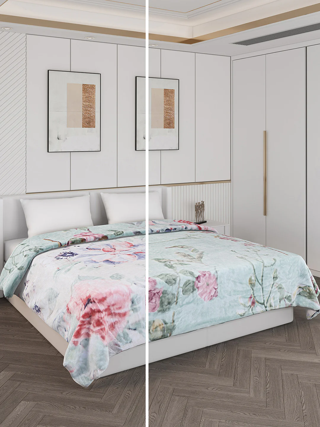 Printed Double Bed 550 GSM Blanket for Mild Winter -2 Ply (Weight 3 kg)