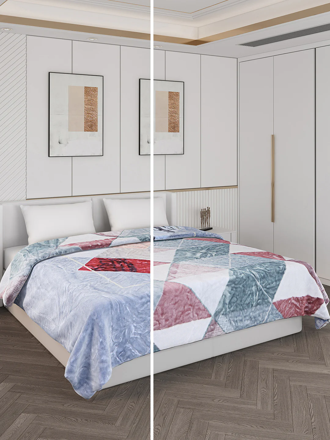Printed Double Bed 550 GSM Blanket for Mild Winter -2 Ply (Weight 3 kg)