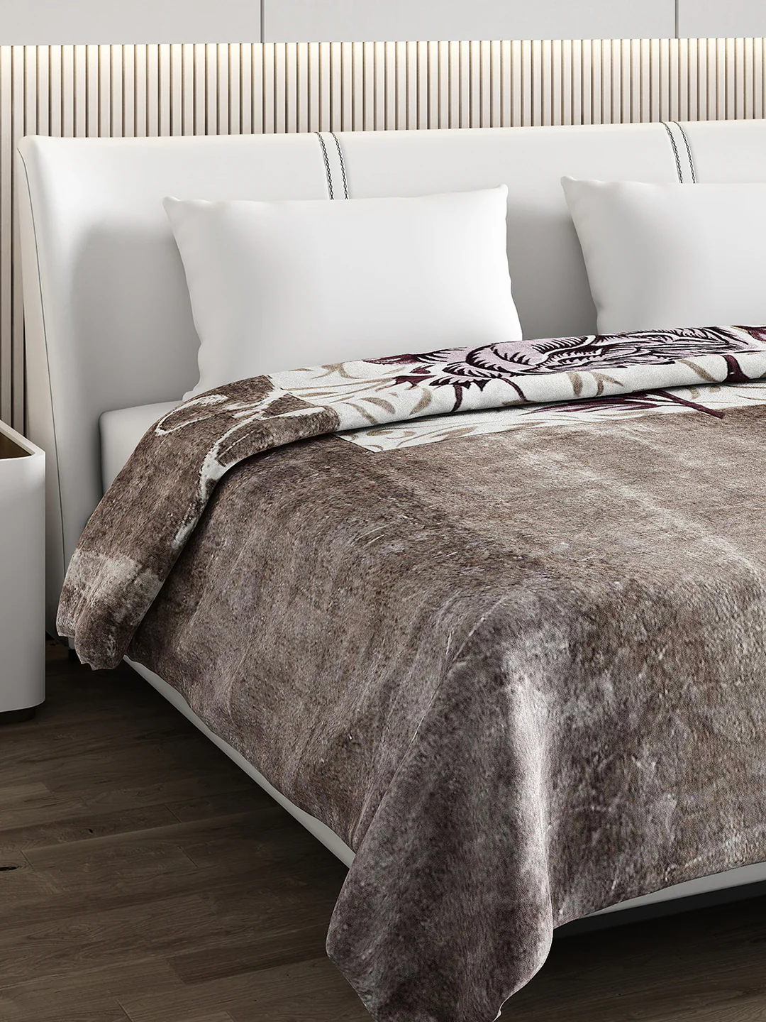 Printed Double Bed 795 GSM Blanket Scarlet 2 Ply (Weight 4.2 kg)