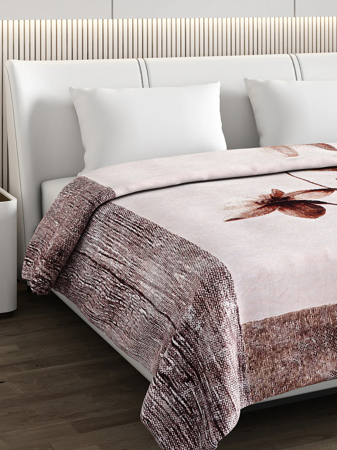 Printed Double Bed 795 GSM Blanket Scarlet 2 Ply (Weight 4.2 kg)