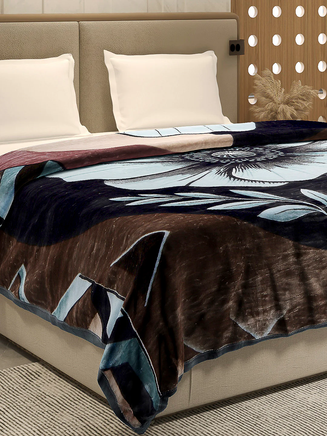 Printed Double Bed Blanket 1 Ply, 500 GSM, 2.4 kg (Regal)