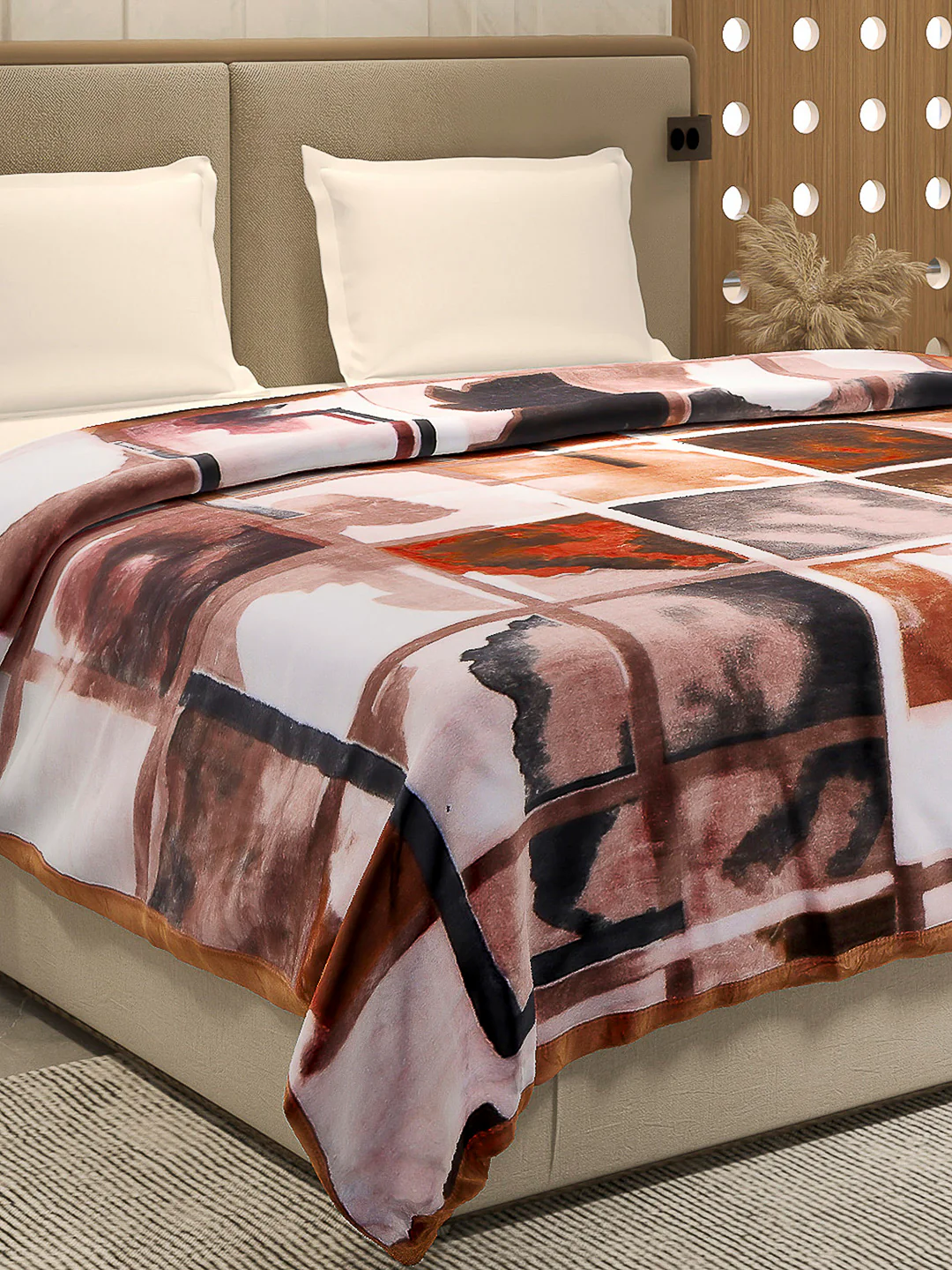 Printed Double Bed Blanket 1 Ply, 550 GSM, 2.9 kg (Roman)