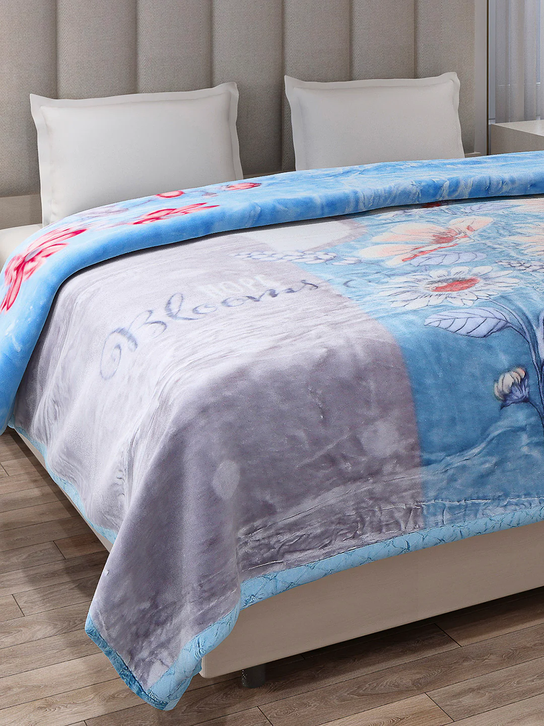 Printed Double Bed Reversible Blanket 2 Ply, 850 GSM, 4.5 kg (Uphar)