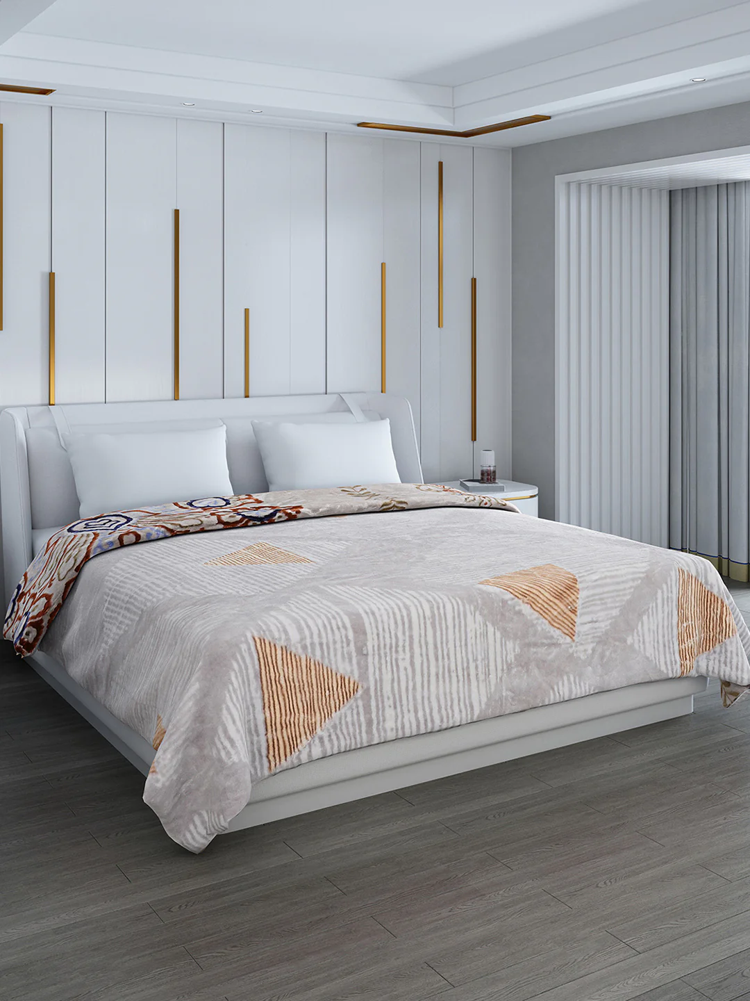 Printed Double Bed Reversible Blanket 2 Ply, 853 GSM, 4.5 kg (Tohfa)