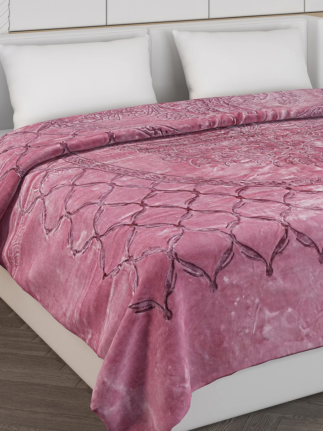 Printed Double Bed Reversible Blanket 2 Ply, 947 GSM, 5 kg (Rusty)