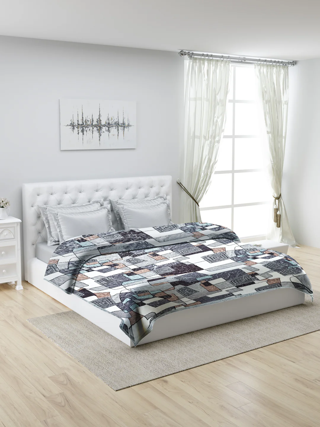 Printed Double Bed Blanket for Heavy Winter -1 Ply