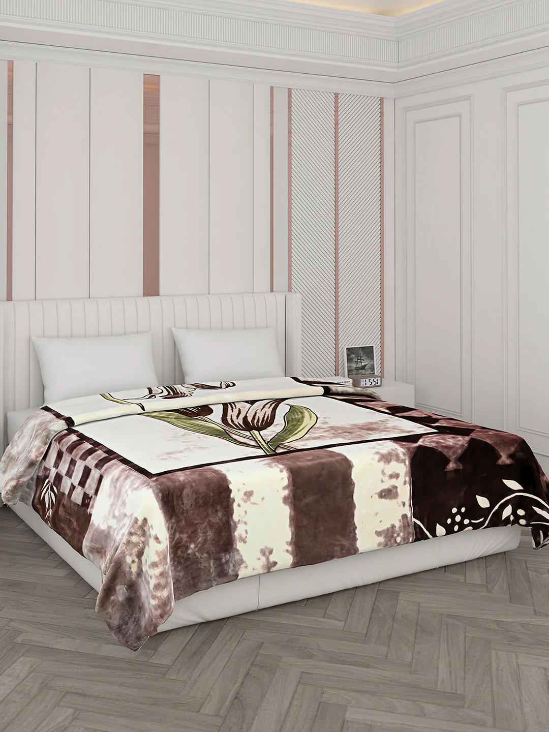Printed Double Bed Blanket for Heavy Winter -2 Ply