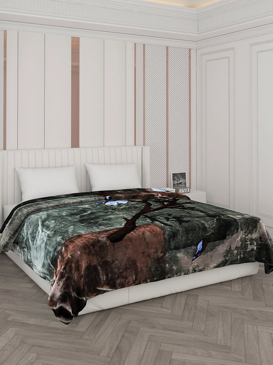 Printed Double Bed Blanket for Heavy Winter -2 Ply